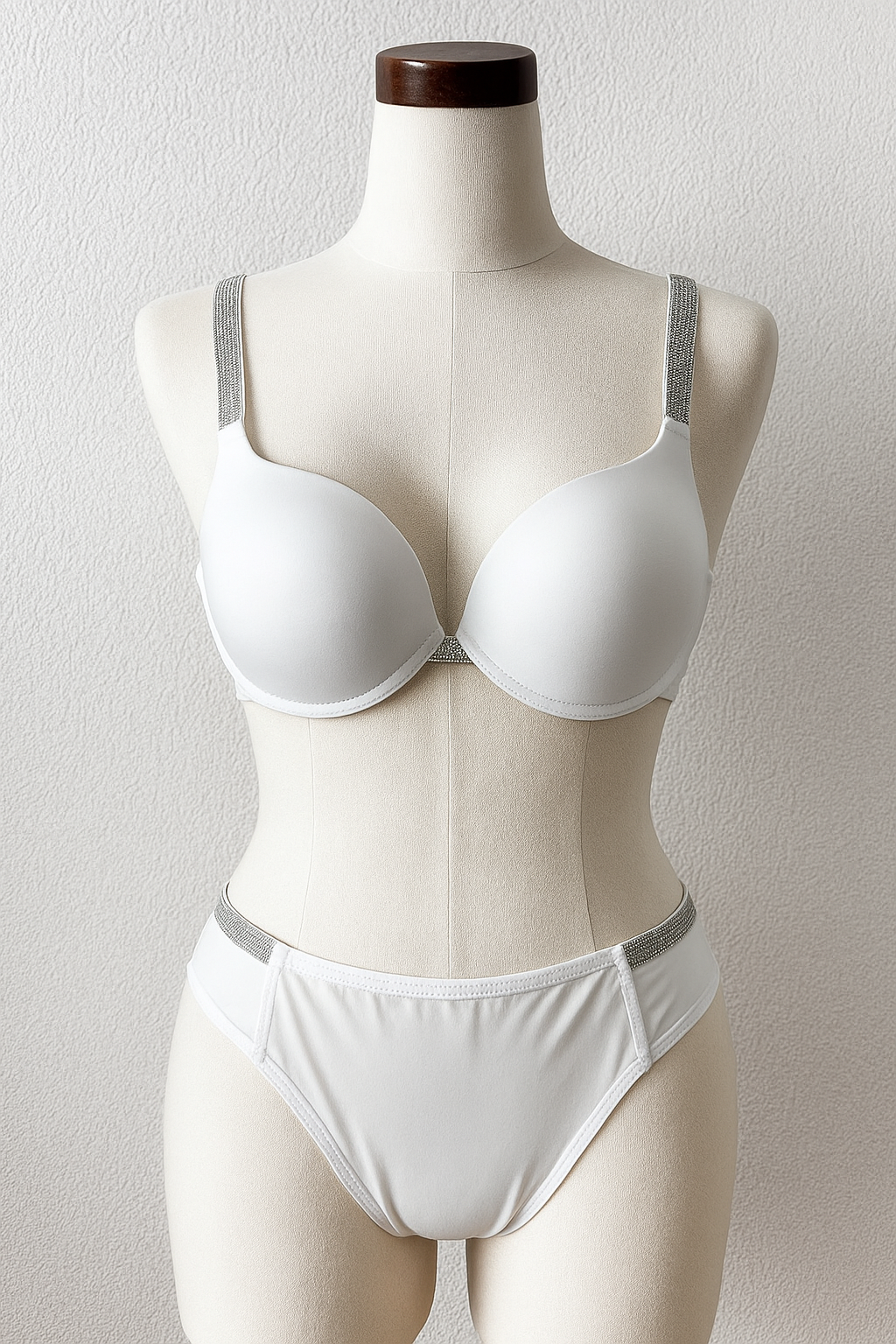 Flourish High Quality New Style Wired Rhinestone Straps Back Hook Adjustable Straps Bra & Panty Set E919