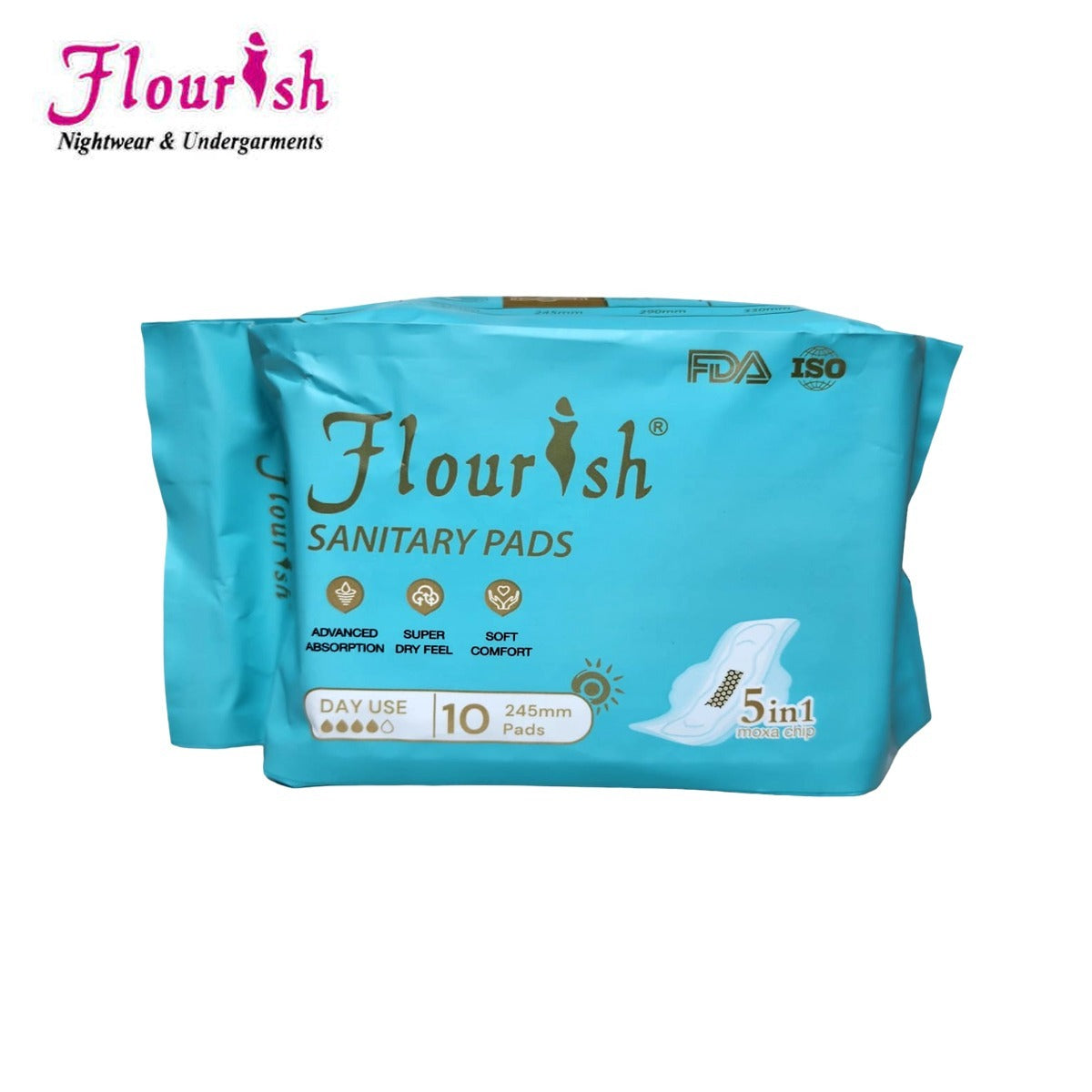 Shezaib 245mm WINGLESS DAILY USE PANTY LINERS SANITARY PADS FOR GIRLS & WOMEN 10 PCS