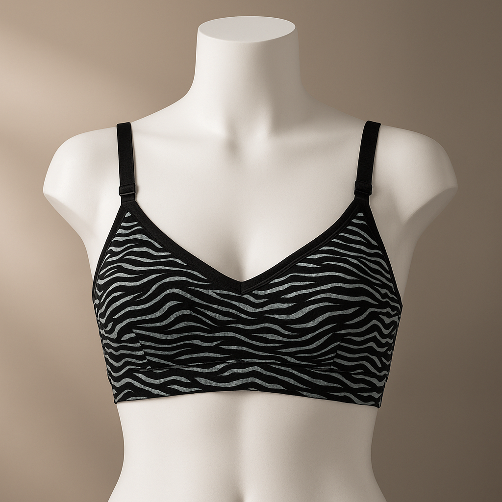Pack Of 3 Women’s Zebra Print Cotton Bralette – Non-Padded | Soft, Stretchable & Stylish Everyday Bra