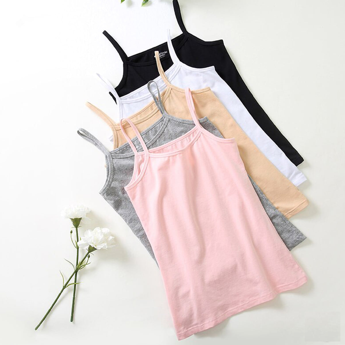 Shezaib Pack Of 3 Trendy Cotton Summer Soft Comfortable Camisoles For Girls