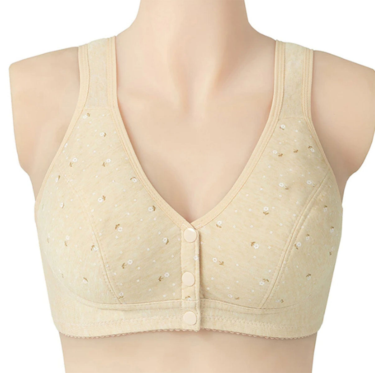 Comfortable Solid Seamless Front Button Nursing Bra-105
