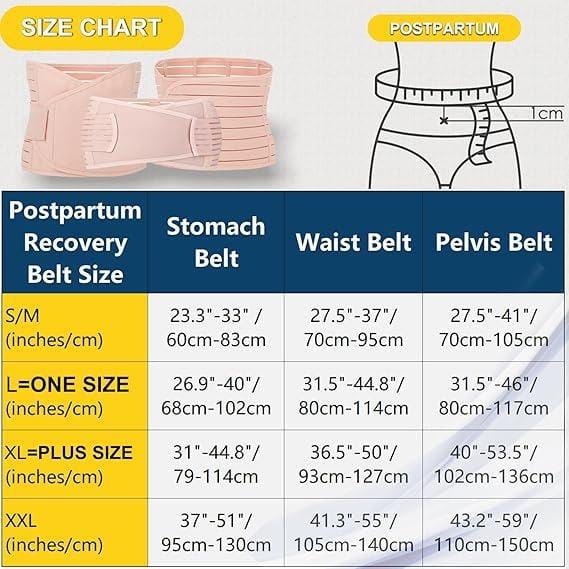 3 in 1 Postpartum Belt After Delivery Support Recovery | Body Shaper Belt for Women for After Birth Postnatal C-section | Waist Pelvis Shapewear Wrap Postpartum Girdle 3830-16