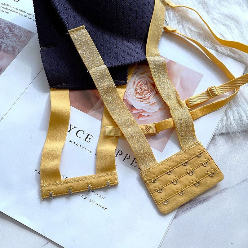 Shezaib Buy 1 Get 1 Free Cute Stylish Contrast Glitter Patti Hollow Back Light Padded Adjustable 4 Back Hook Closure Bra 3D2022