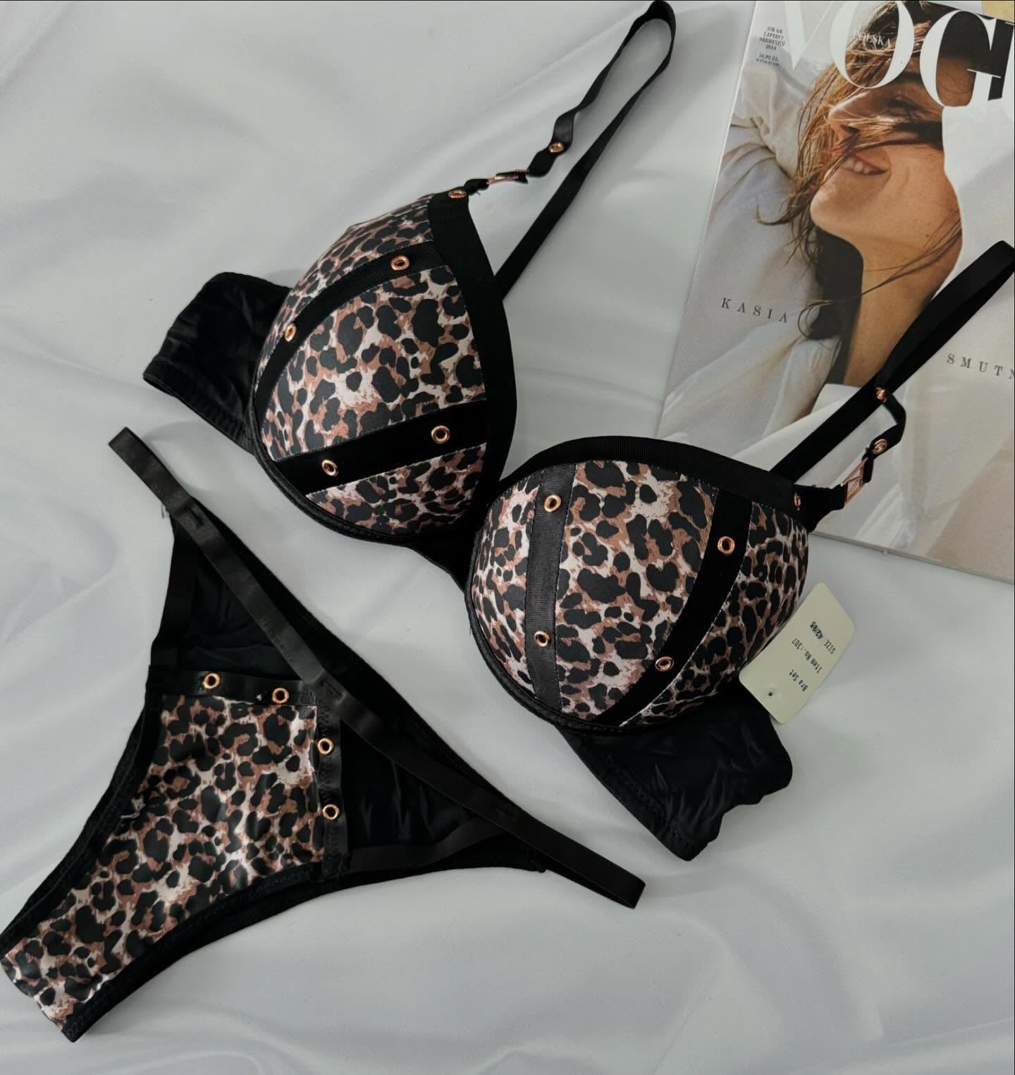 Shezaib Wired Push-Up Leopard Print Bra & Panty Set – Bold, Padded & Wildly Confident 307