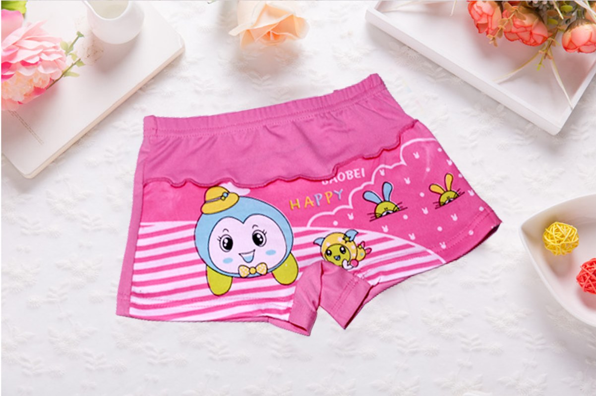 4 Pcs Panties Girls Cotton Boxer Random Designs
