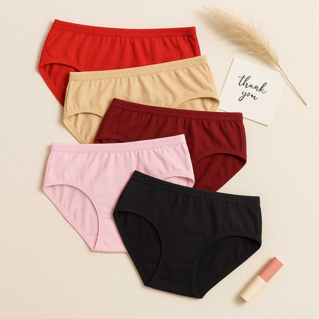 Shezaib Budget Pack Comfortable Cotton Brief Women Seamless Underwear Panties