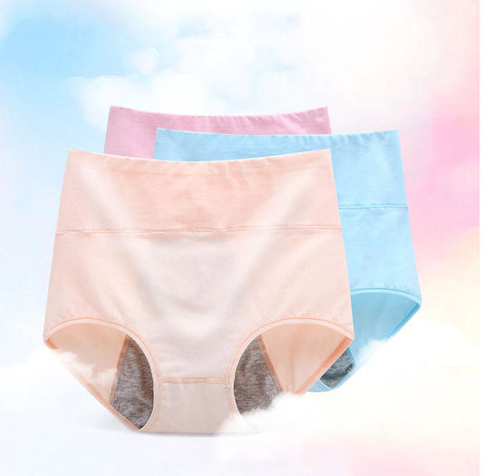 Pack Of 3 - Mid Waist Seamless Anti-Leak Menstrual Period, Leak-Proof Panties-3005
