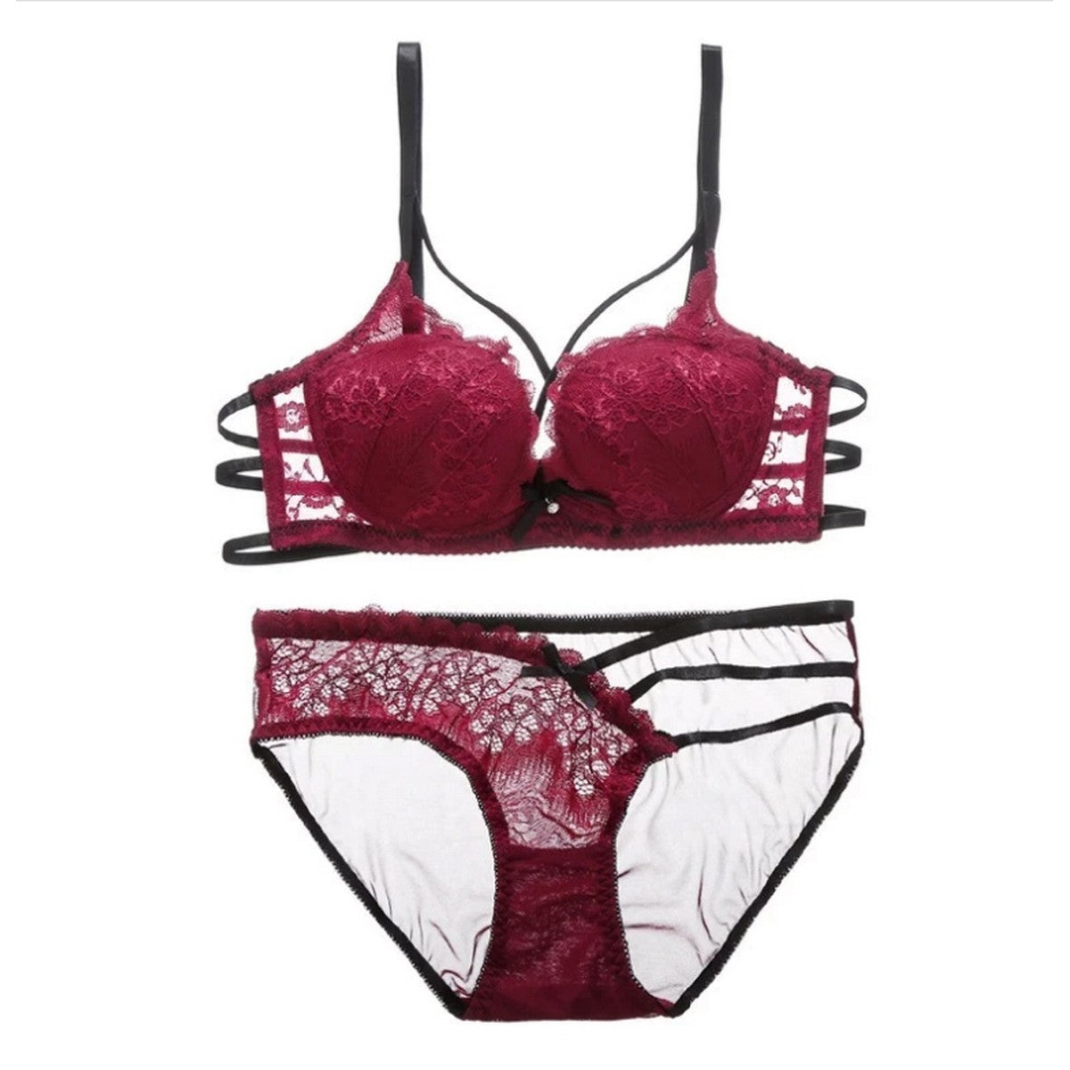 Shezaib Push Up Padded Lace Bra And Panty Set Back Closure Seamless Lingerie Set 9901