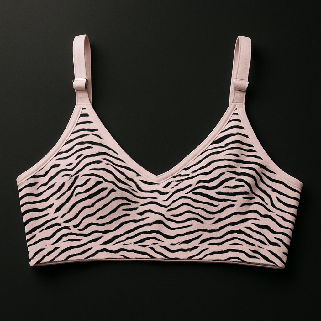 Pack Of 3 Women’s Zebra Print Cotton Bralette – Non-Padded | Soft, Stretchable & Stylish Everyday Bra