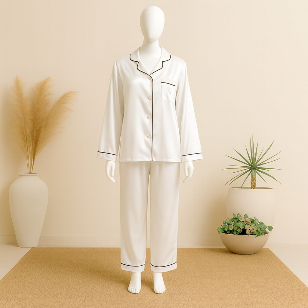 Shezaib Silk Pajamas Sets wedding lingeries  Short Sleeve Sleepwear lingerie sets best PJ's in pakistan sexy nighty Two Pieces Set