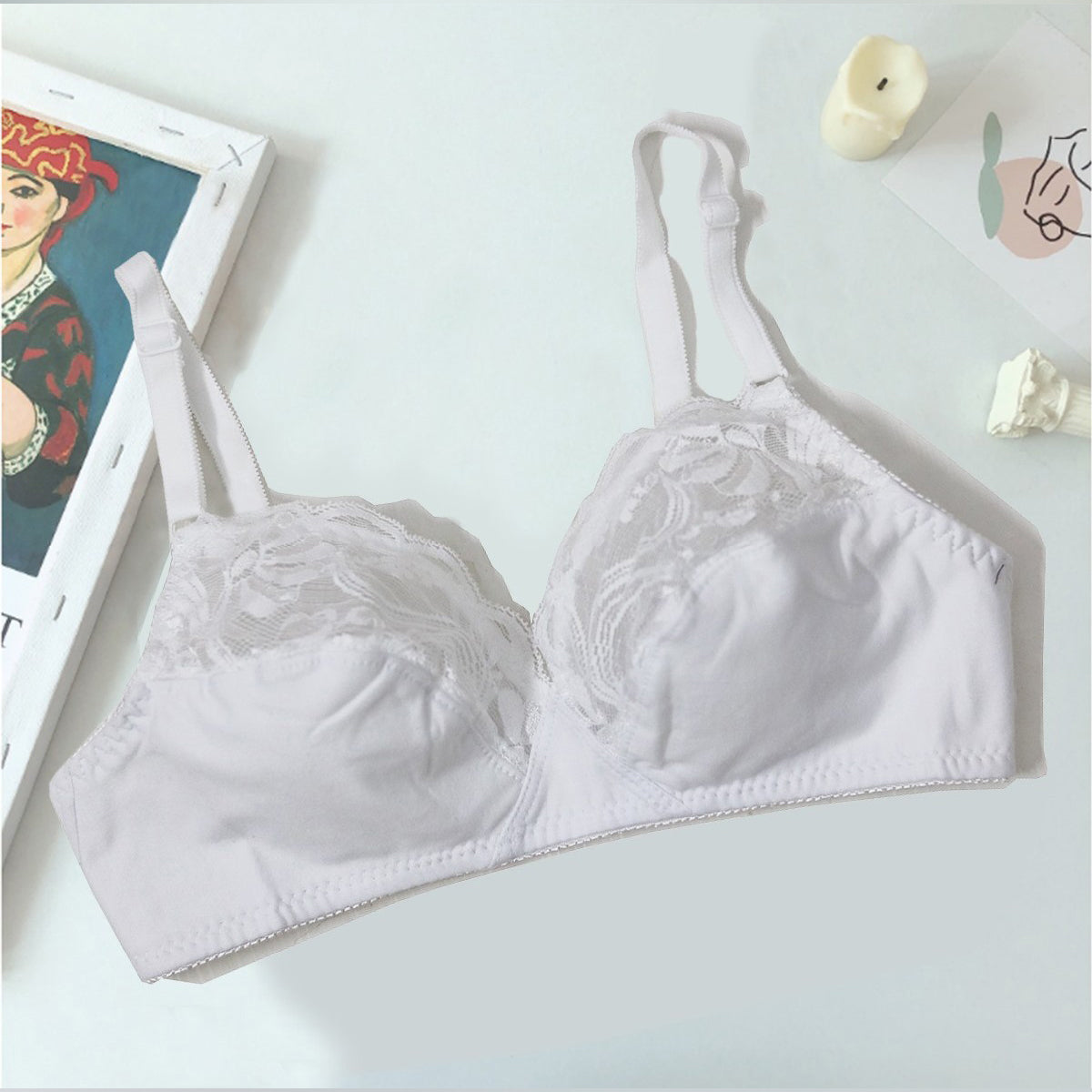 Flourish Wild Gentle-001 Non Padded & Non-Wired Cotton Full Cover Bra.