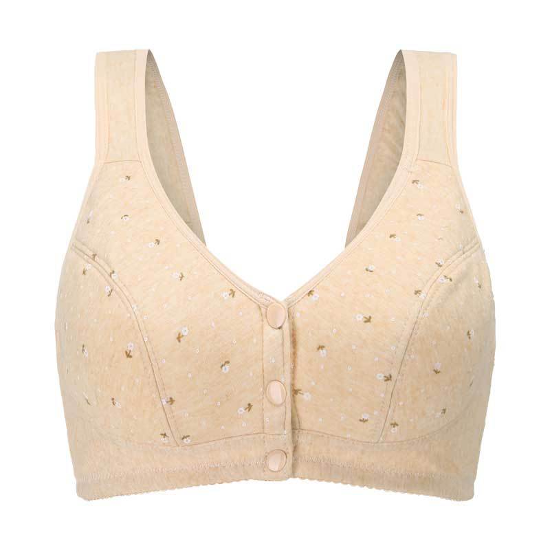 Comfortable Solid Seamless Front Button Nursing Bra-105