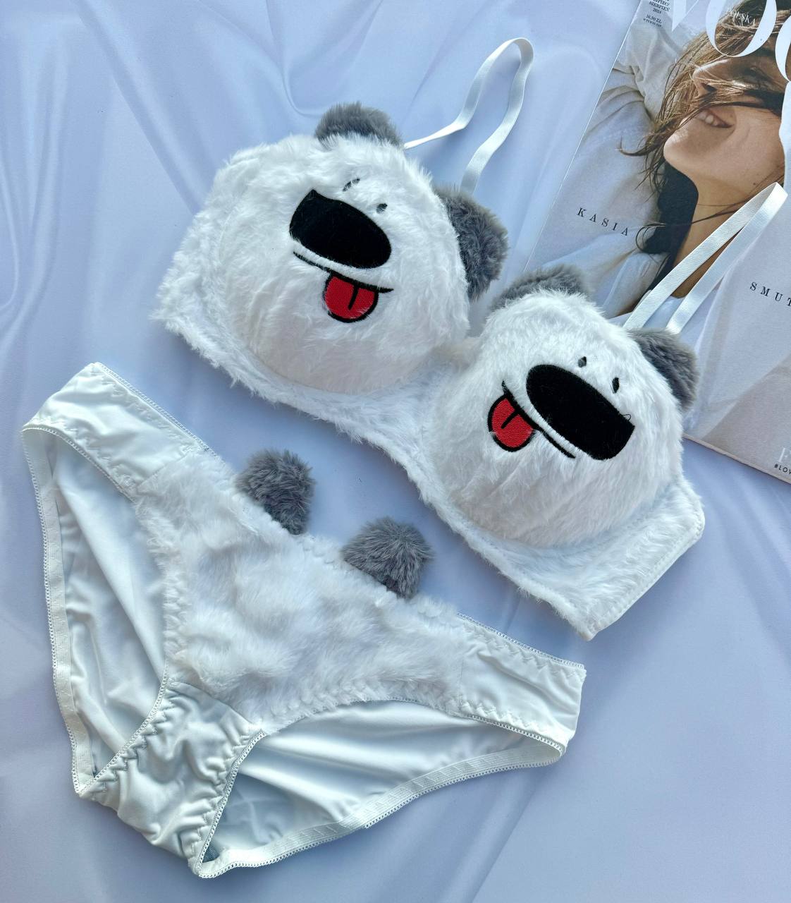 New High Quality Sexy Cute Kitty Anime Soft Plush Design Bra & Panty Set E05