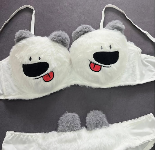 New High Quality Sexy Cute Kitty Anime Soft Plush Design Bra & Panty Set E05