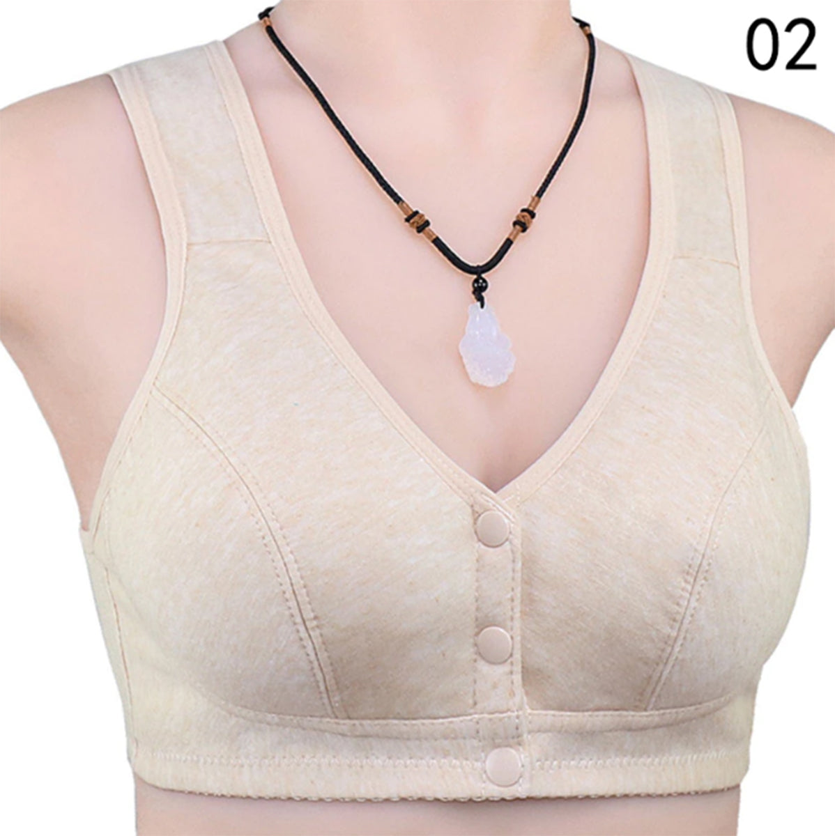 Shezaib Comfortable Solid Seamless Front Button Front Open Bra-108