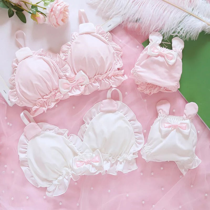 Shezaib High Quality & Comfortable Cute Little White Rabbit Lolita Soft Cotton Bra & Panty Set 2009