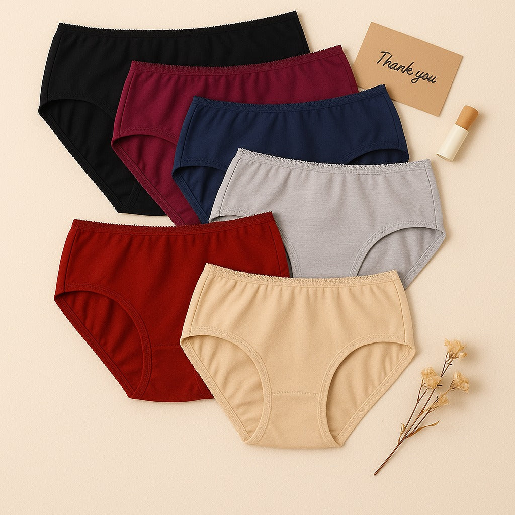 Flourish Combo Of 3 Plain 100% Cotton Panties For Women 517