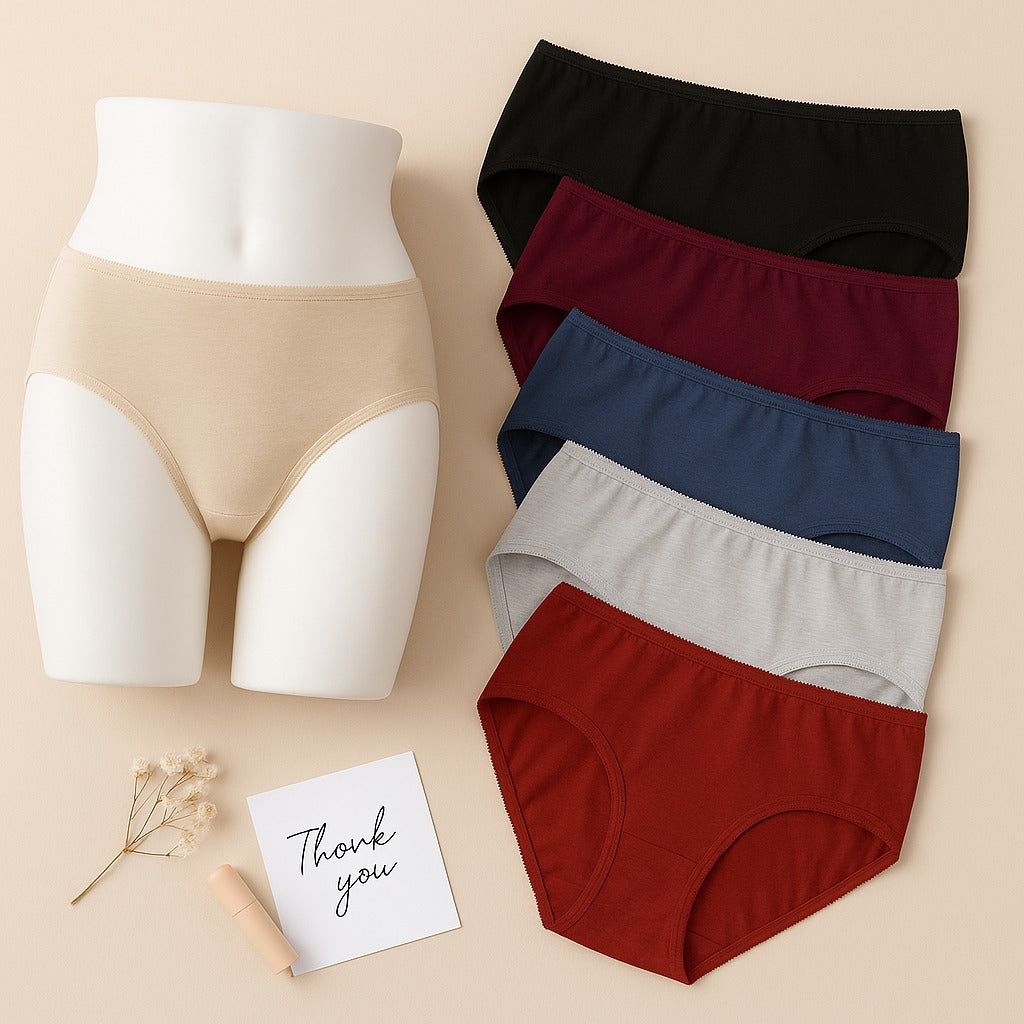 Flourish Combo Of 3 Plain 100% Cotton Panties For Women 517