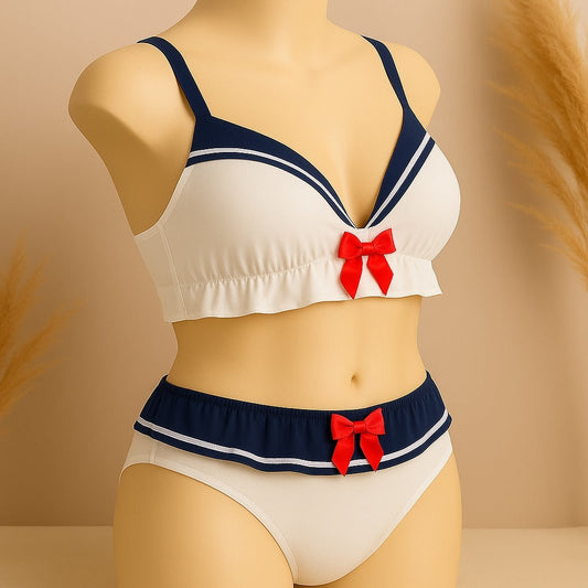 Shezaib High Quality Sailor Moon Style Cute Bra and Pantie Set Bralette Lingerie  2004