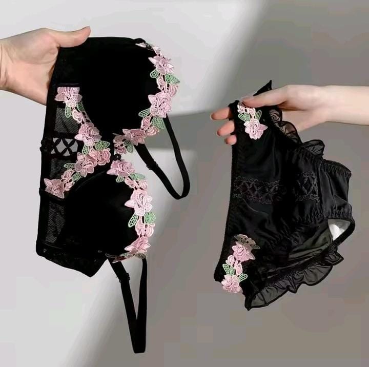 Flourish Green Blossom Lace Bra & Panty Set 115