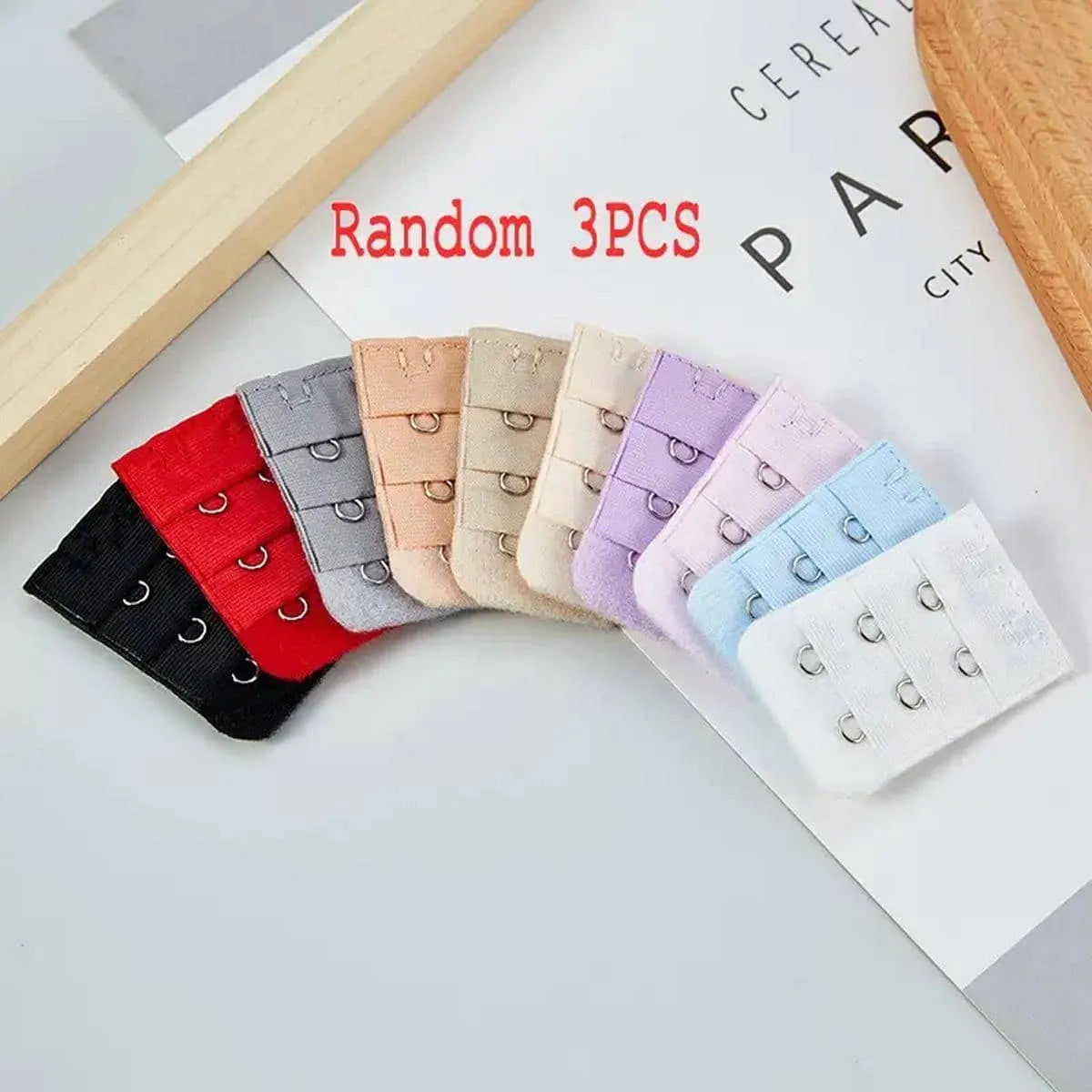 Pack Of 3 Elastic & Non Elastic Bra Extender – 3 Rows 2 Hooks  Increases Band Size Comfortably