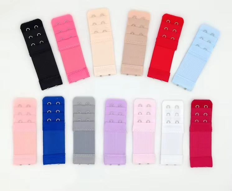 Pack Of 3 Elastic & Non Elastic Bra Extender – 3 Rows 2 Hooks  Increases Band Size Comfortably