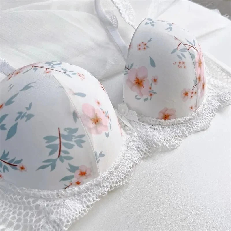 Shezaib Undergarments Floral Lace Bra & Panty Set – Padded Push-Up Design with Elegant Embroidery