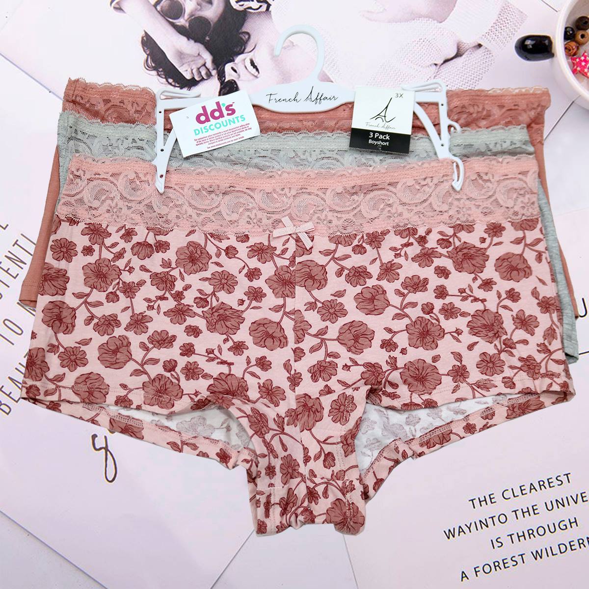 Pack Of 3 Sexy Boxer Printed Underwear Boxer Panties Comfortable Seamless & Breathable